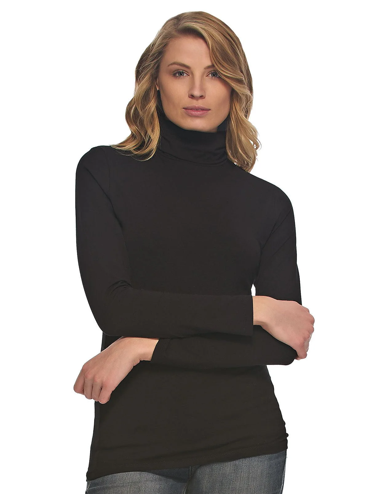 Long Sleeve Cotton Modal Turtleneck - Image 4