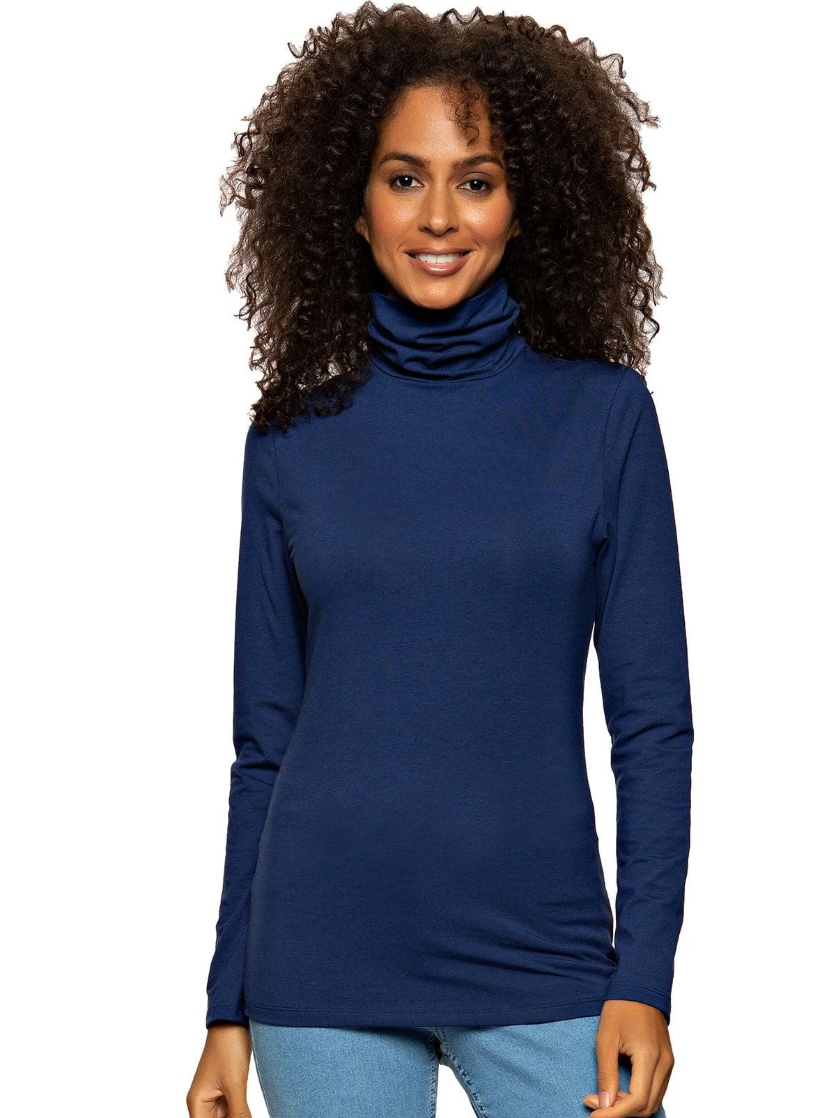 Long Sleeve Cotton Modal Turtleneck - Image 5