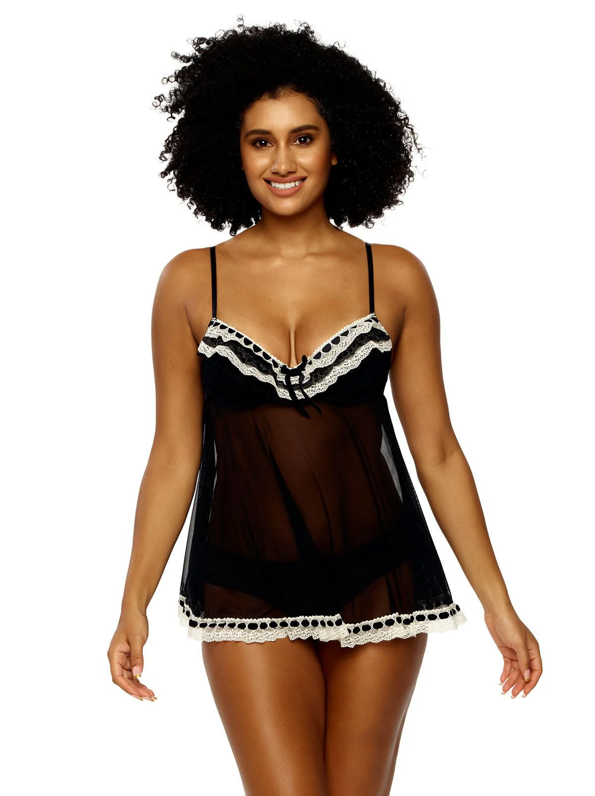 Jezebel by Felina Ruffles Galore Babydoll with Hipster - Image 4